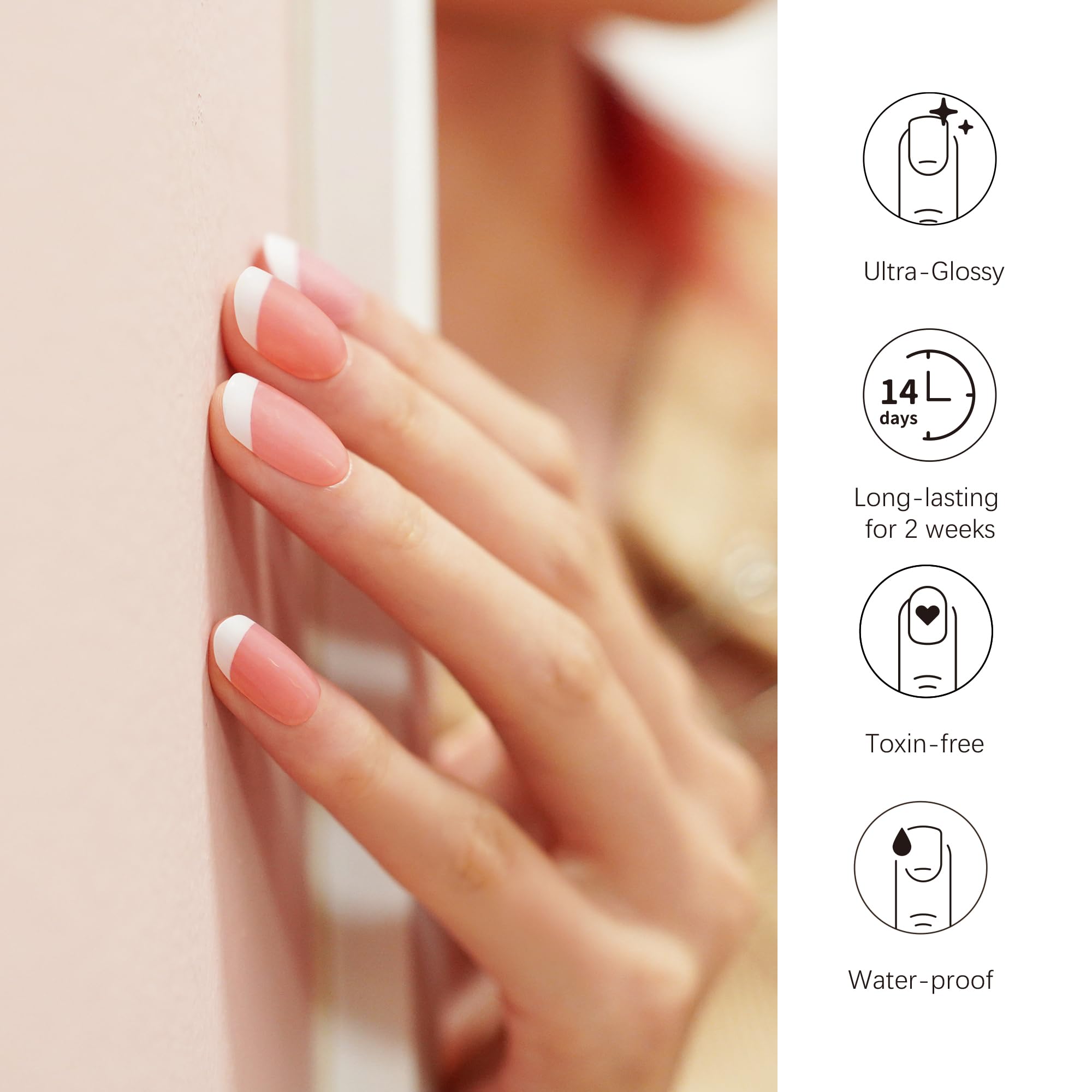 DANNI & TONI pink nail wraps add chic pop while staying flexible and comfortable.