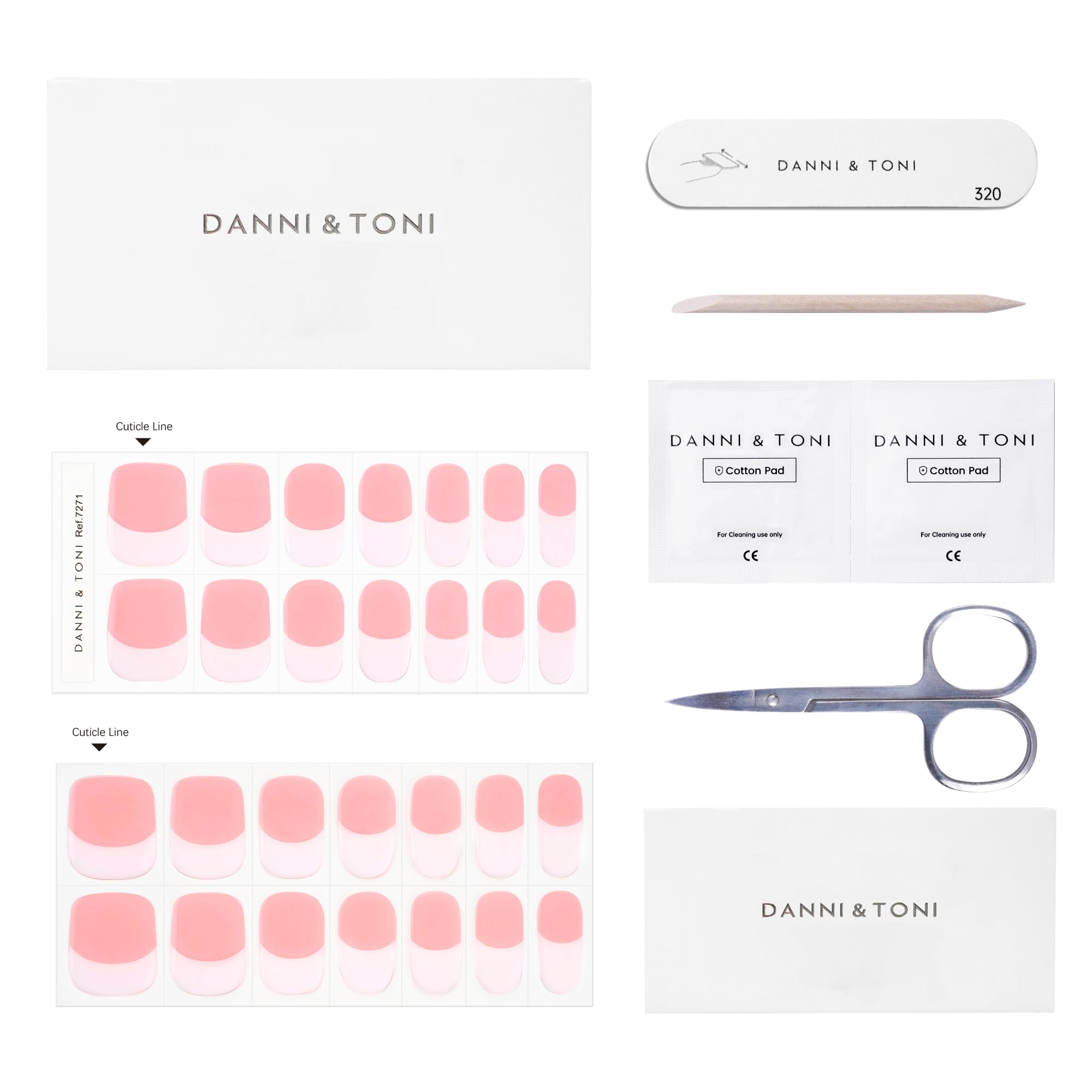 DANNI & TONI semi-cured gel wraps cure quickly under UV light for near-instant results.
