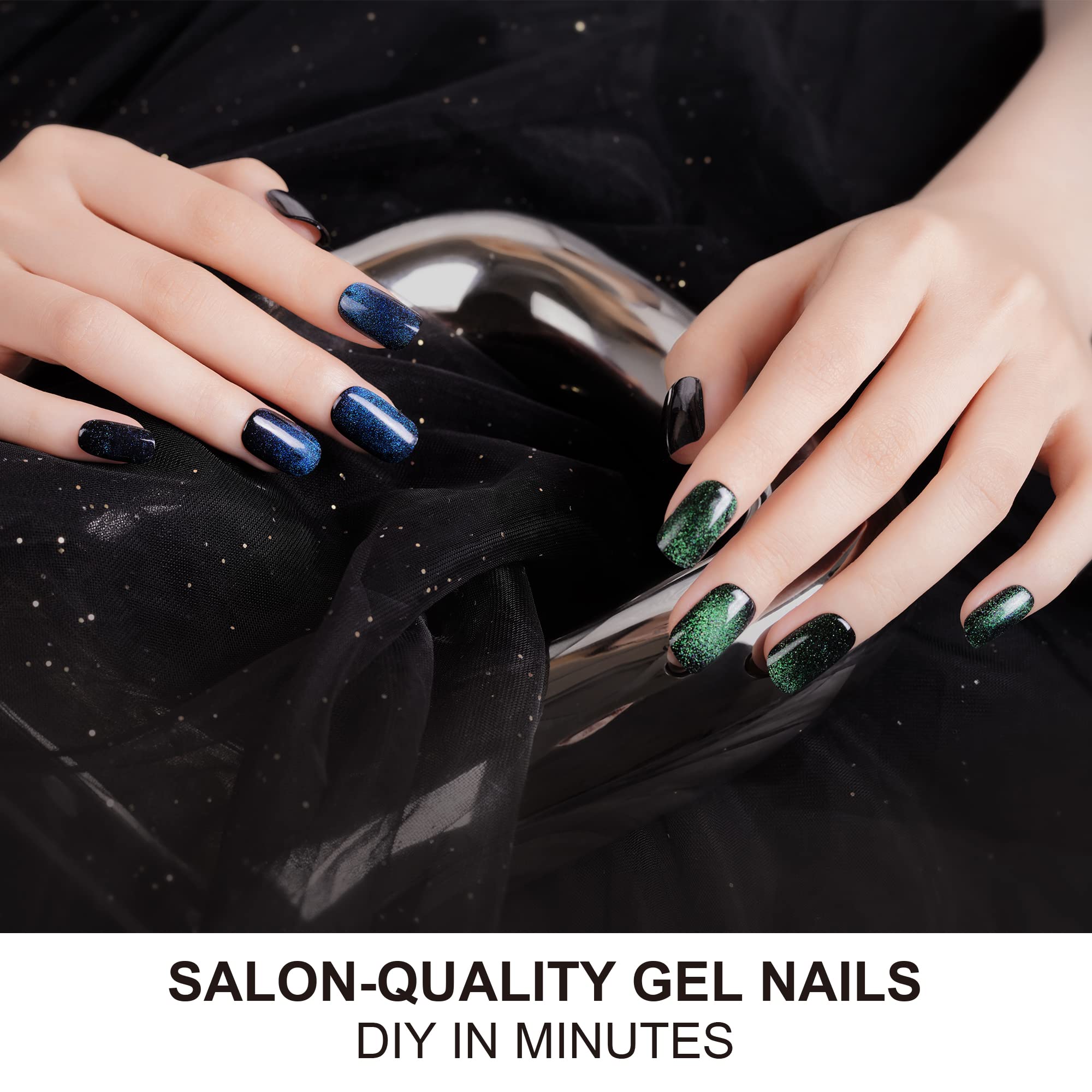 DANNI and TONI semi-cured gel wrap close-up showing glossy finish for quick manicures.