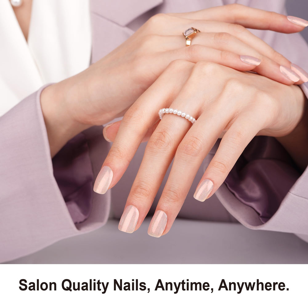 DANNI & TONI semi-cured gel wrap application shows quick, easy salon-like manicure at home.