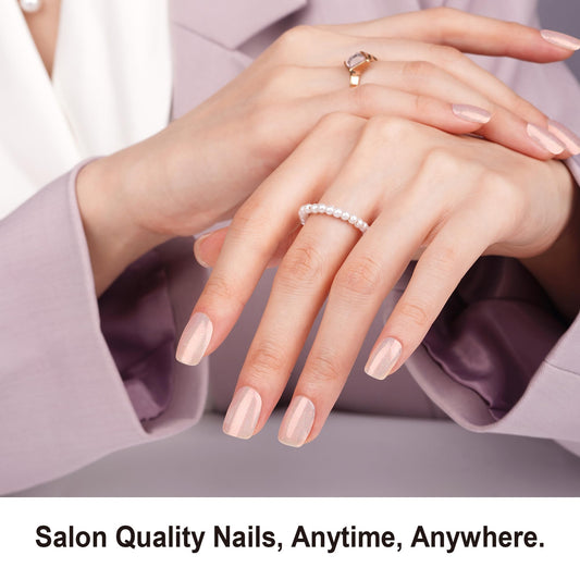 DANNI & TONI semi-cured gel wrap application shows quick, easy salon-like manicure at home.