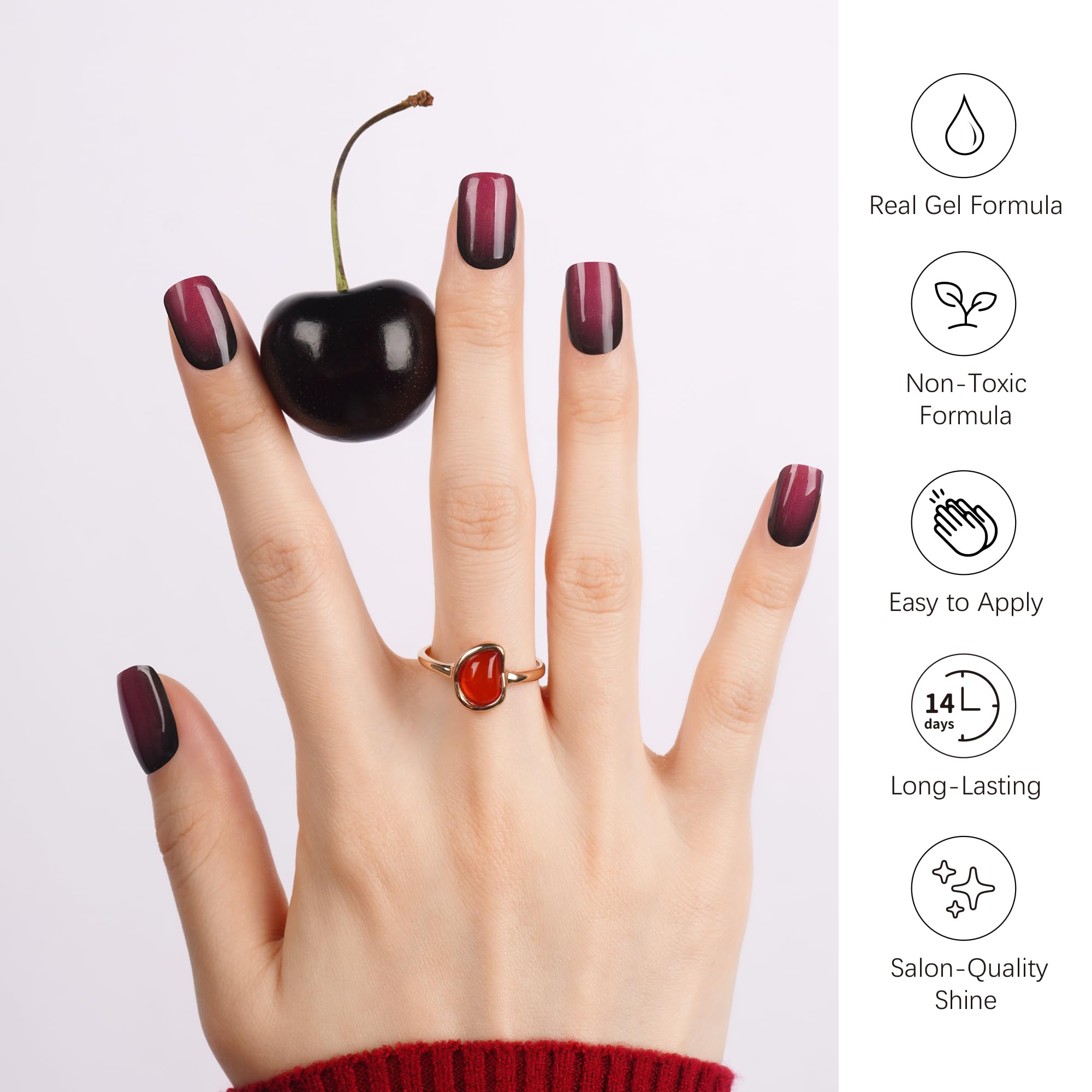 DANNI & TONI ombre wraps offer long-lasting wear with no topcoat required.