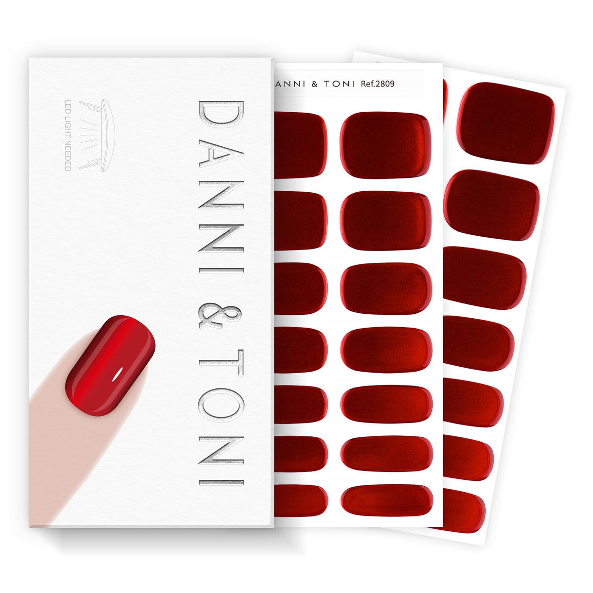 DANNI & TONI semi-cured nail wraps show a vibrant variety for an instant at-home manicure.
