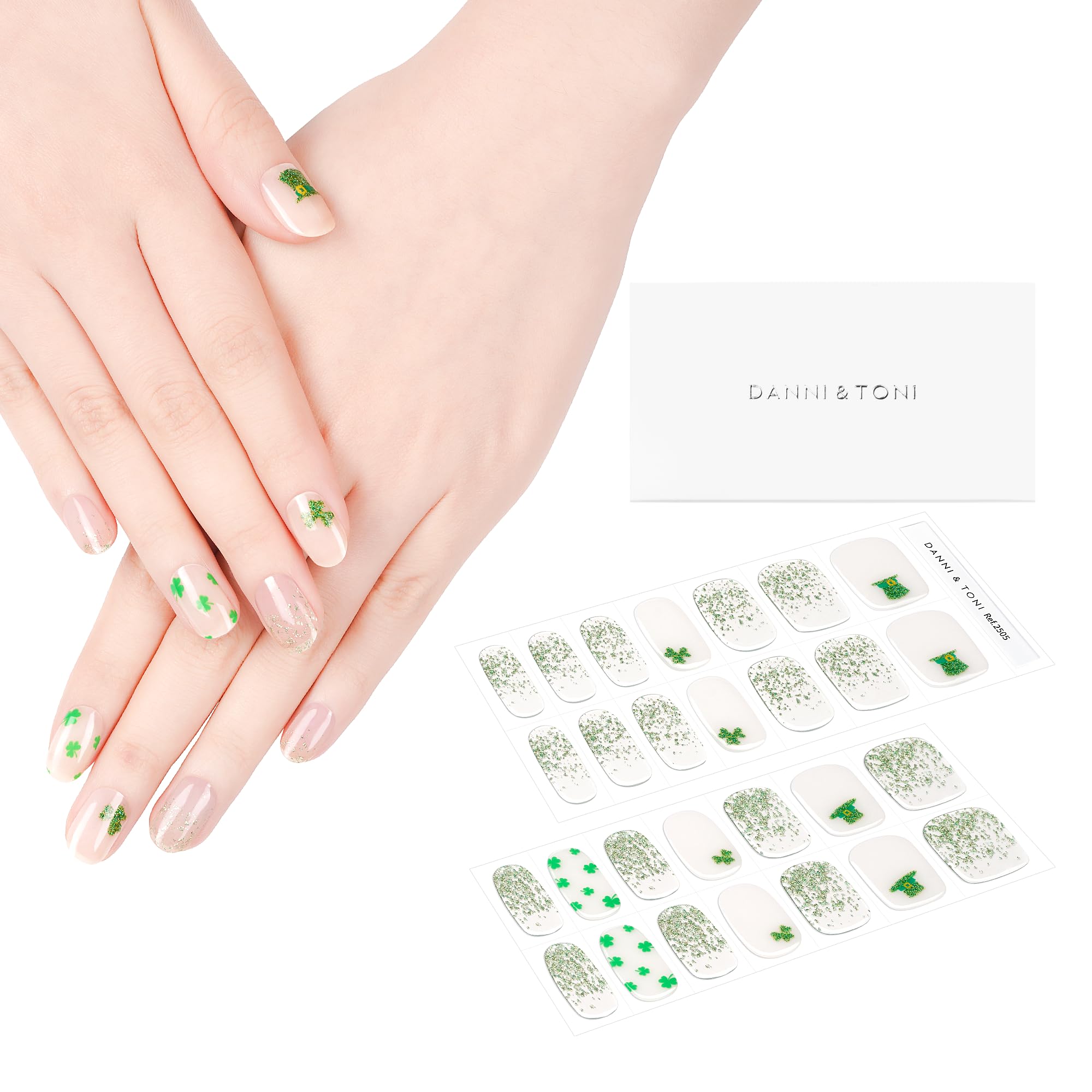DANNI & TONI Shamrock Chic wrap pack for easy festive nails