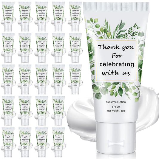 Dansib 24-pack sunscreen bulk with wedding-themed packaging for gifts.