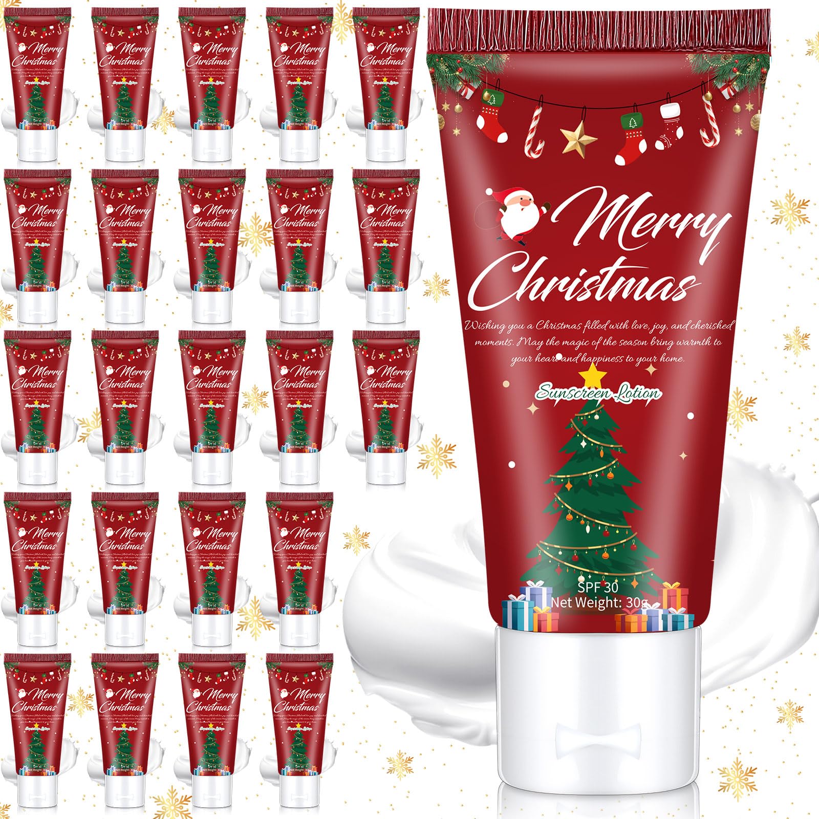Dansib 24pc mini sunscreen Christmas pack for gifts and party favors.