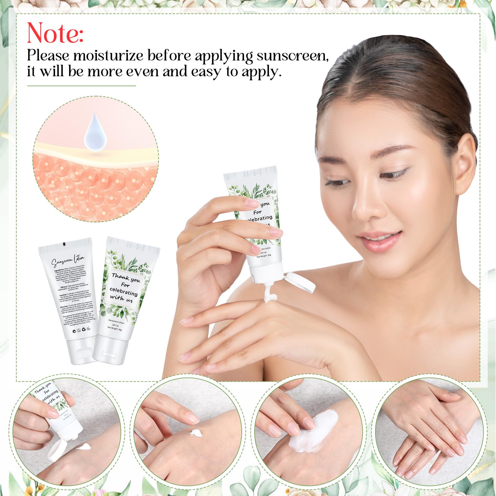 Dansib water-resistant sunscreen helps during outdoor ceremonies and receptions.