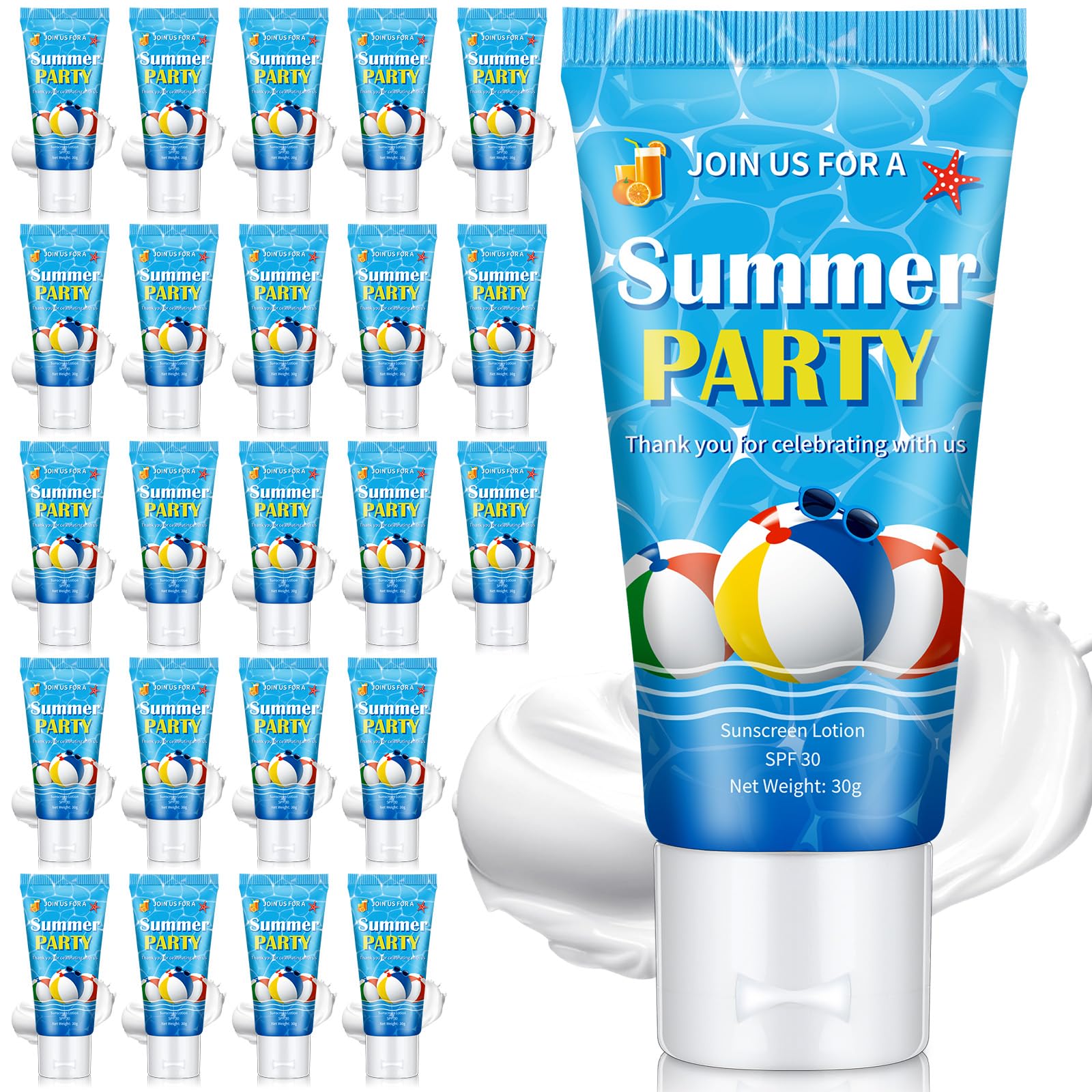 Dansib 24-pack mini sunscreen tubes for weddings, ideal guest favors.