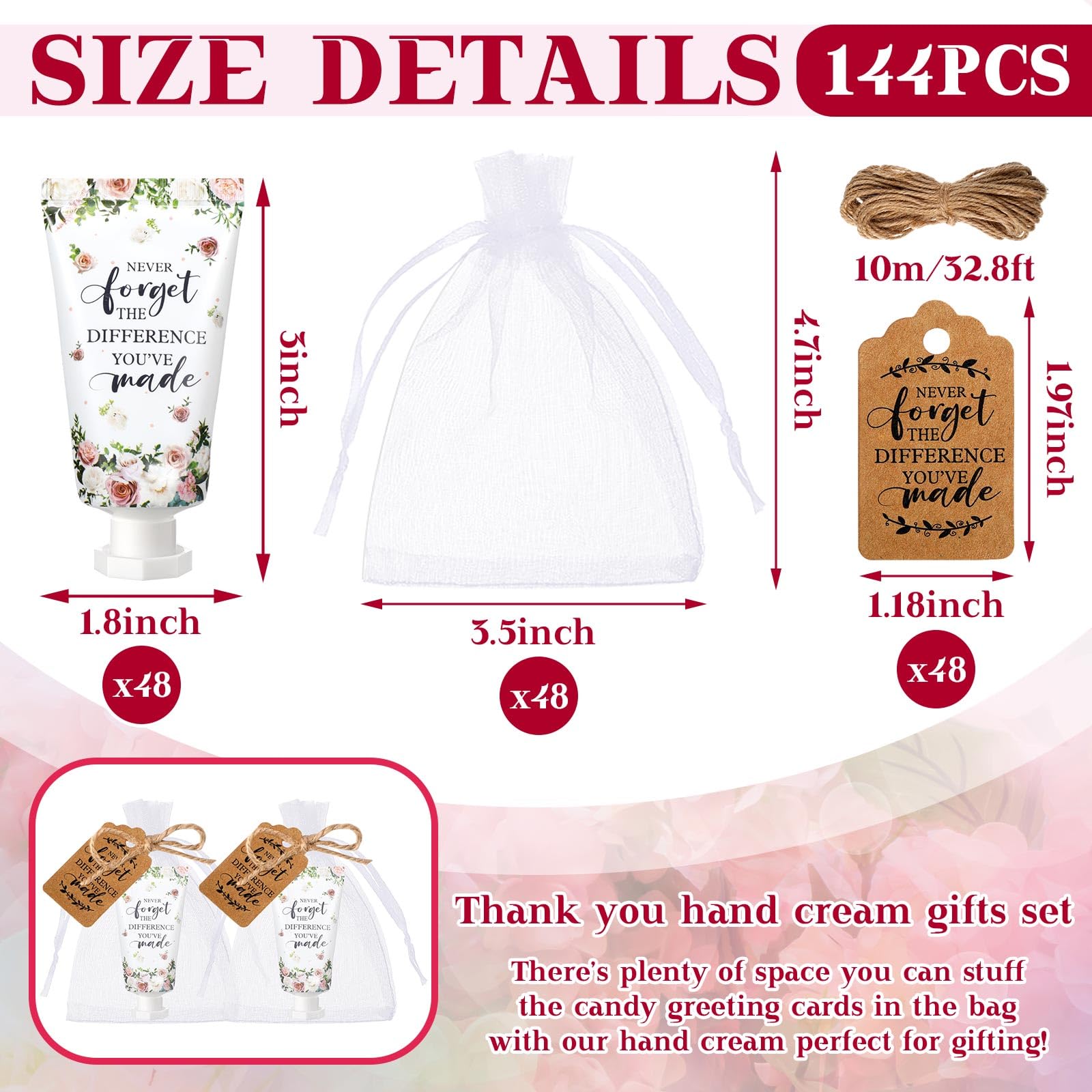 Dansib 48 hand creams with organza bags, ready for gifting
