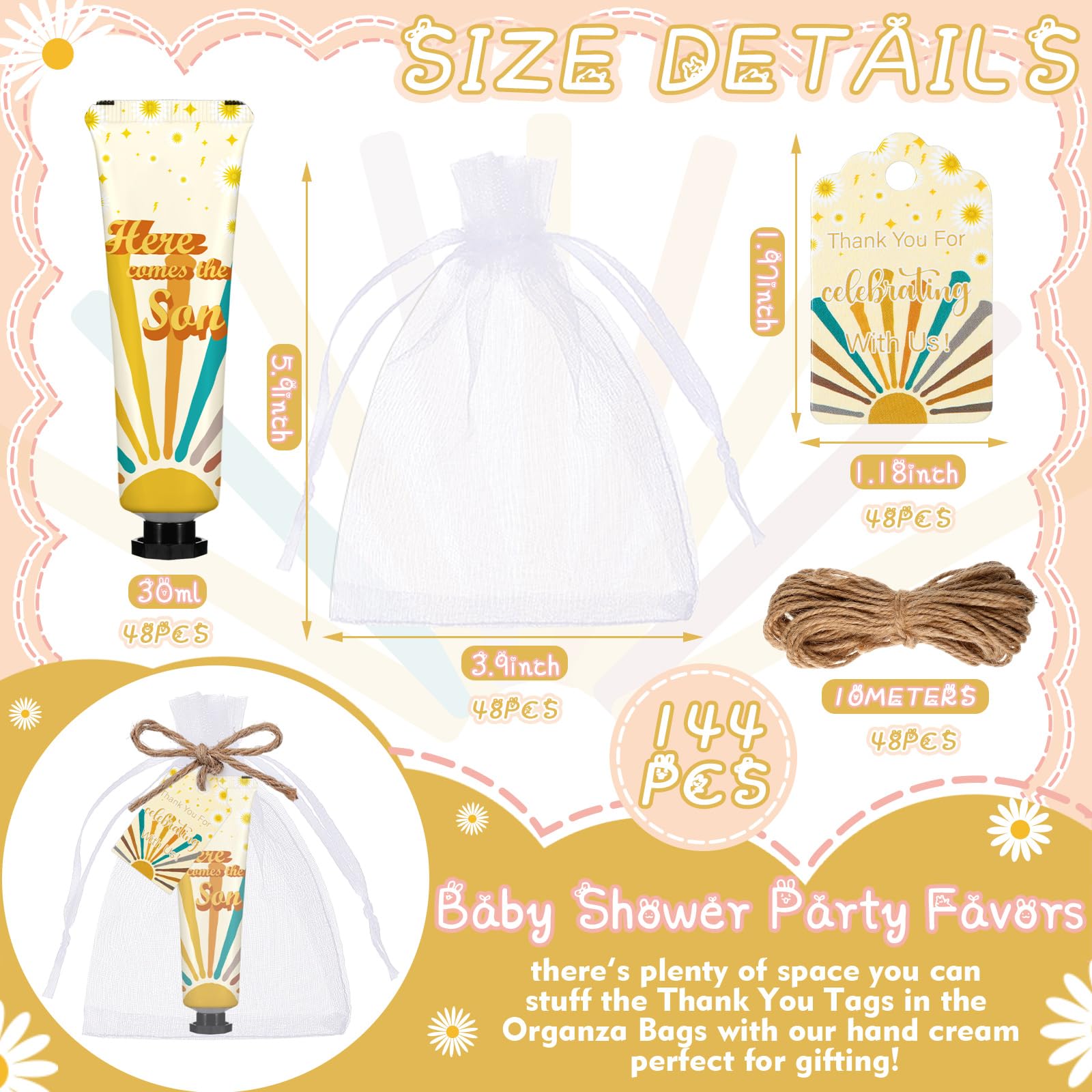 Dansib 48-pack gifts with organza bags simplify guest distribution.