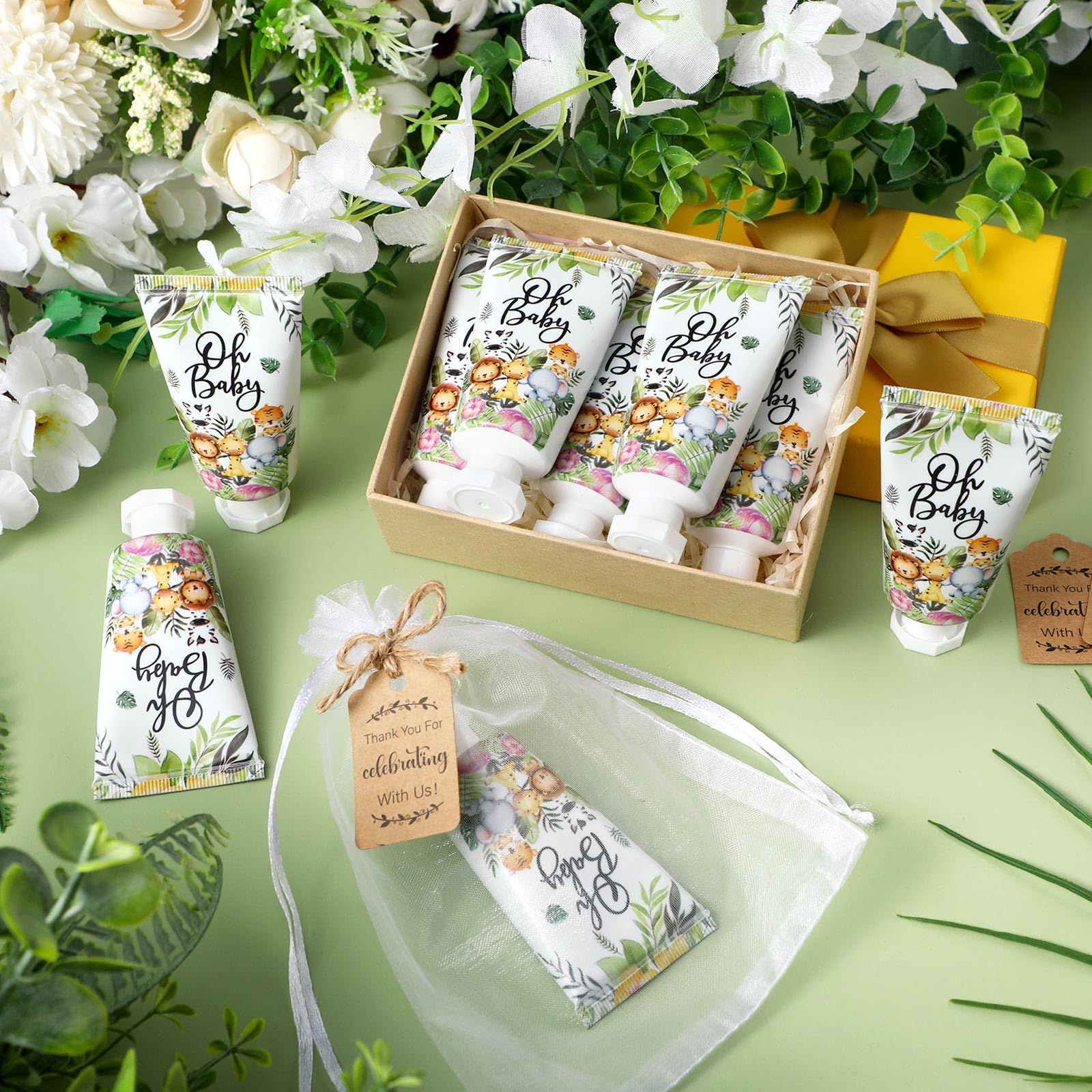 Dansib animal-design tags add thank you notes for guests at events.