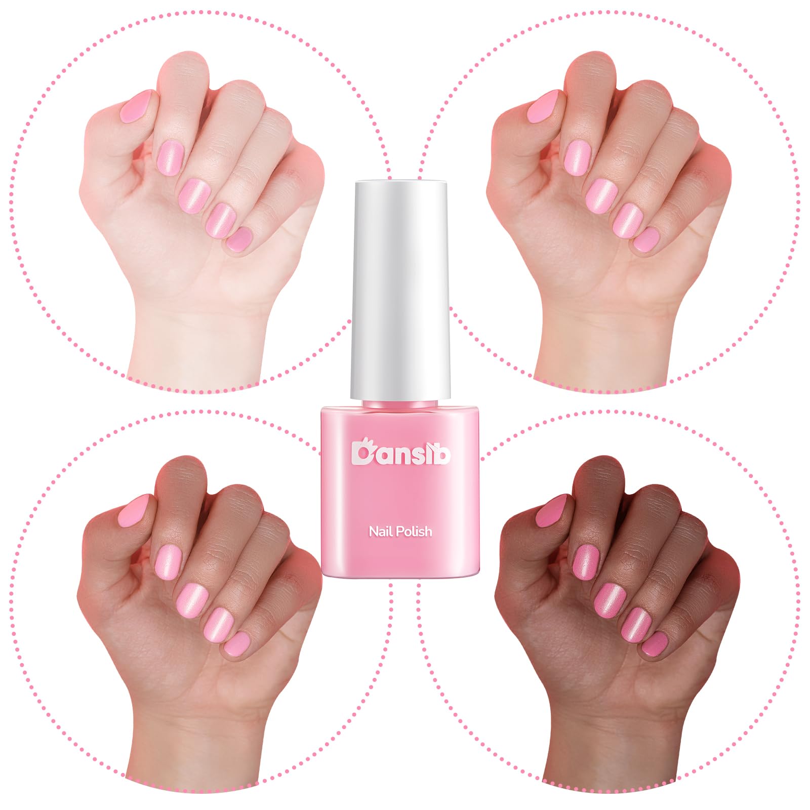 Dansib baby shower gift bags with pink polish and tags for guests