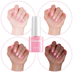 Dansib baby shower gift bags with pink polish and tags for guests