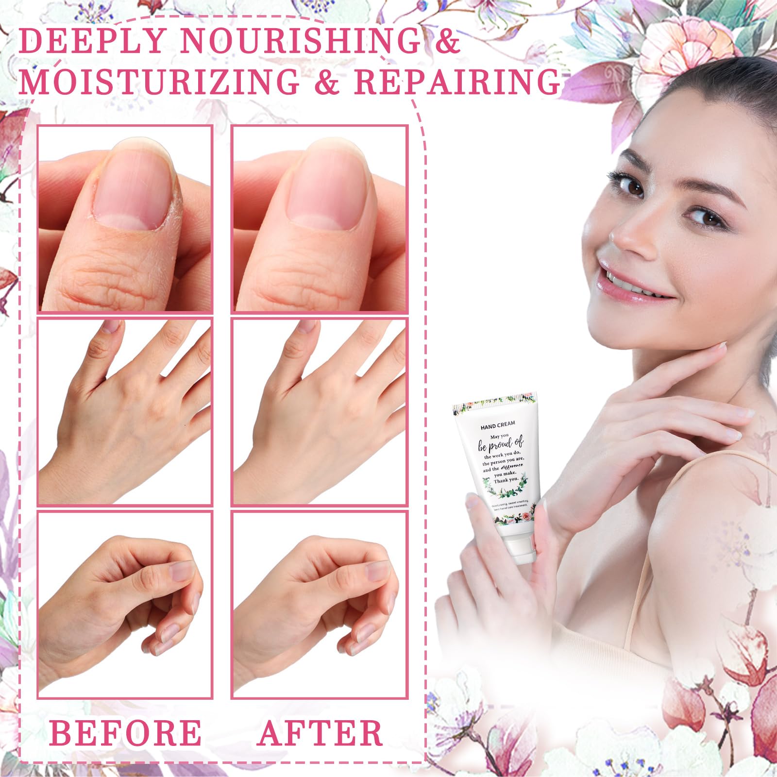 Dansib blossom-scent hand cream for a relaxing, soothing experience.