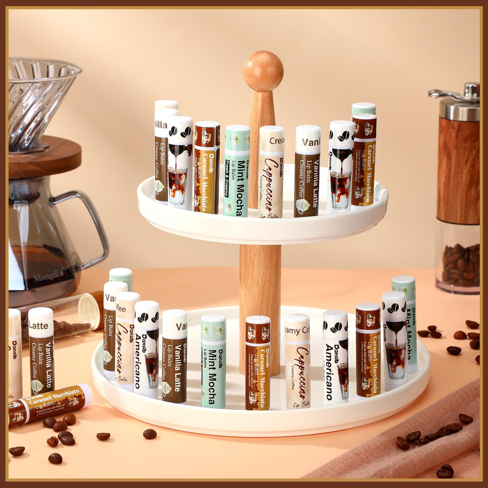 Dansib cappuccino coffee lip balm offering soft lips with a cozy aroma