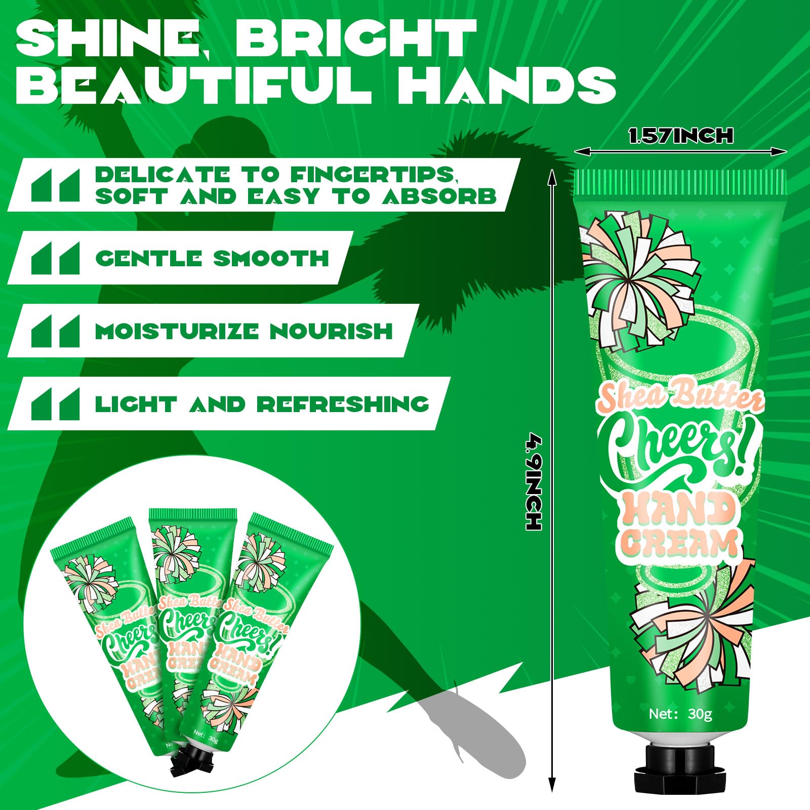 Dansib cheer hand cream travel size closeup showing compact hydration for gym bags.