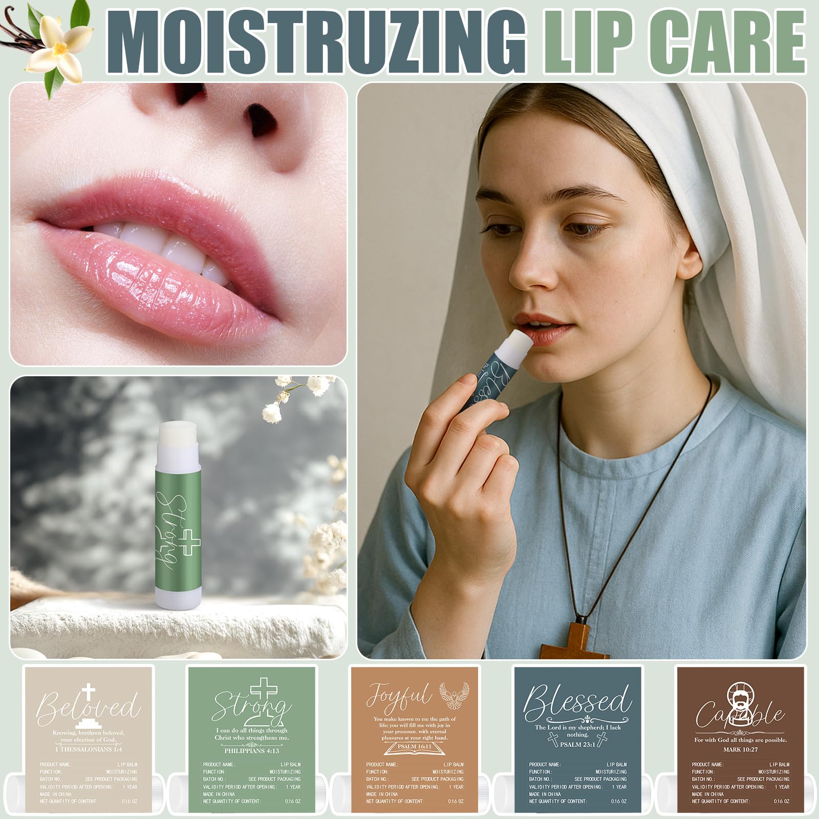 Dansib Christian lip balm portable size for on-the-go use.