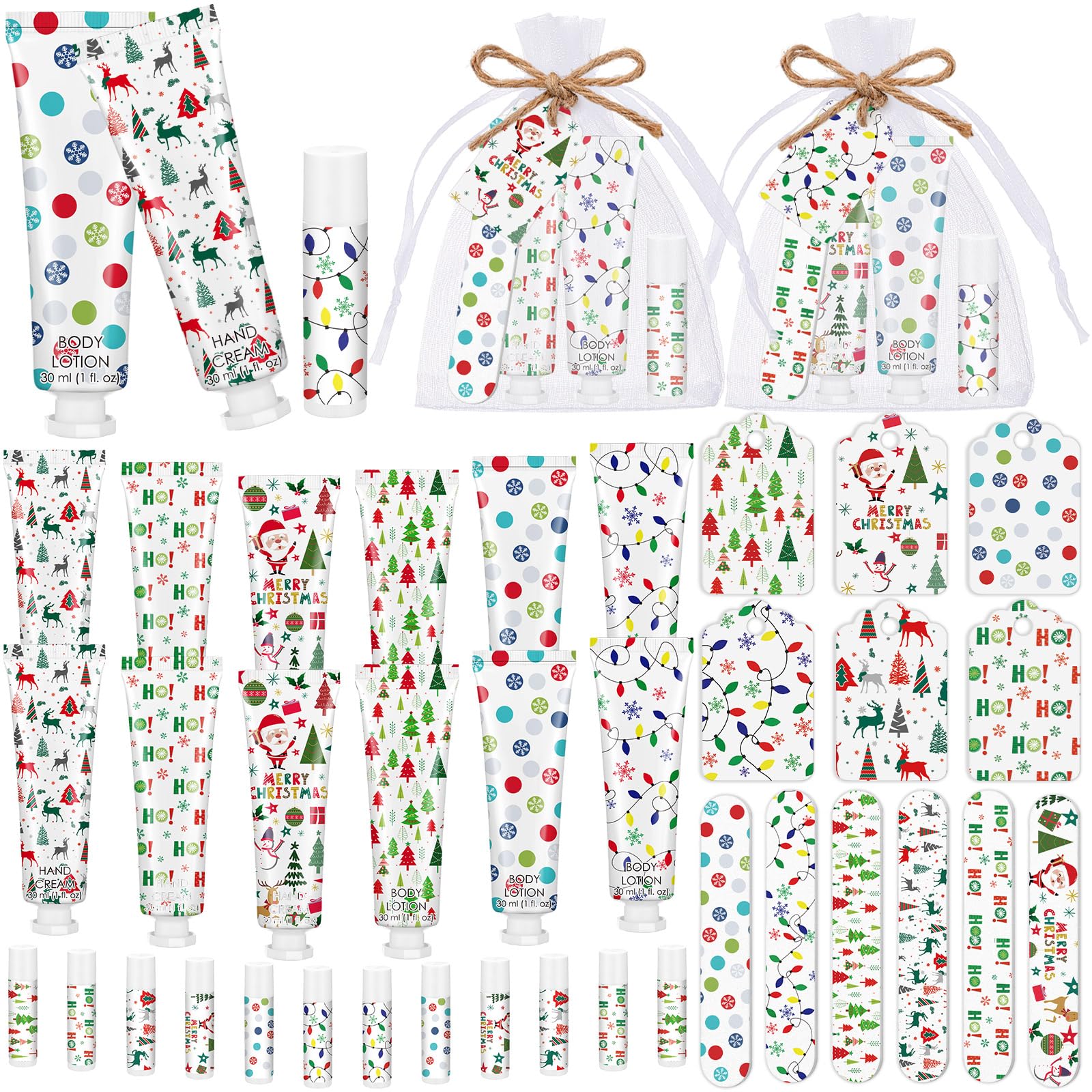 Dansib hand cream tubes in Christmas gift set for holiday hydration and gifting.