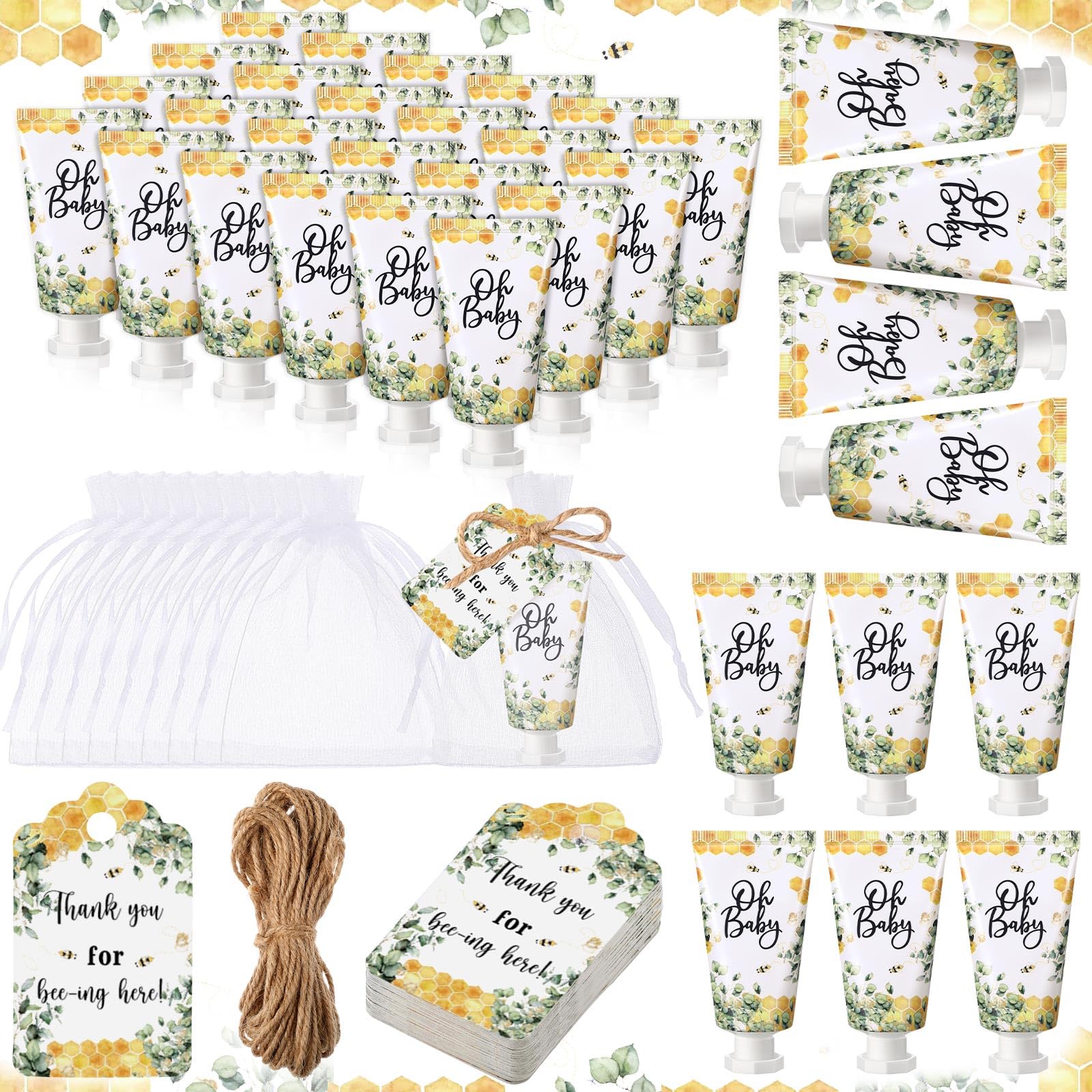 Dansib hand cream with eucalyptus design, ideal for baby shower decor and gifts.