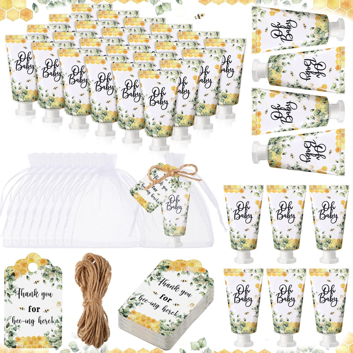 Dansib hand cream with eucalyptus design, ideal for baby shower decor and gifts.