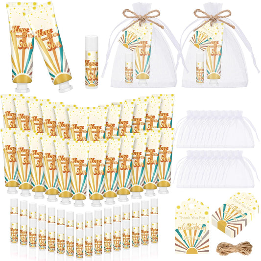 Dansib Here Comes The Sun hand cream close-up, ideal party favors for weddings and baby showers.