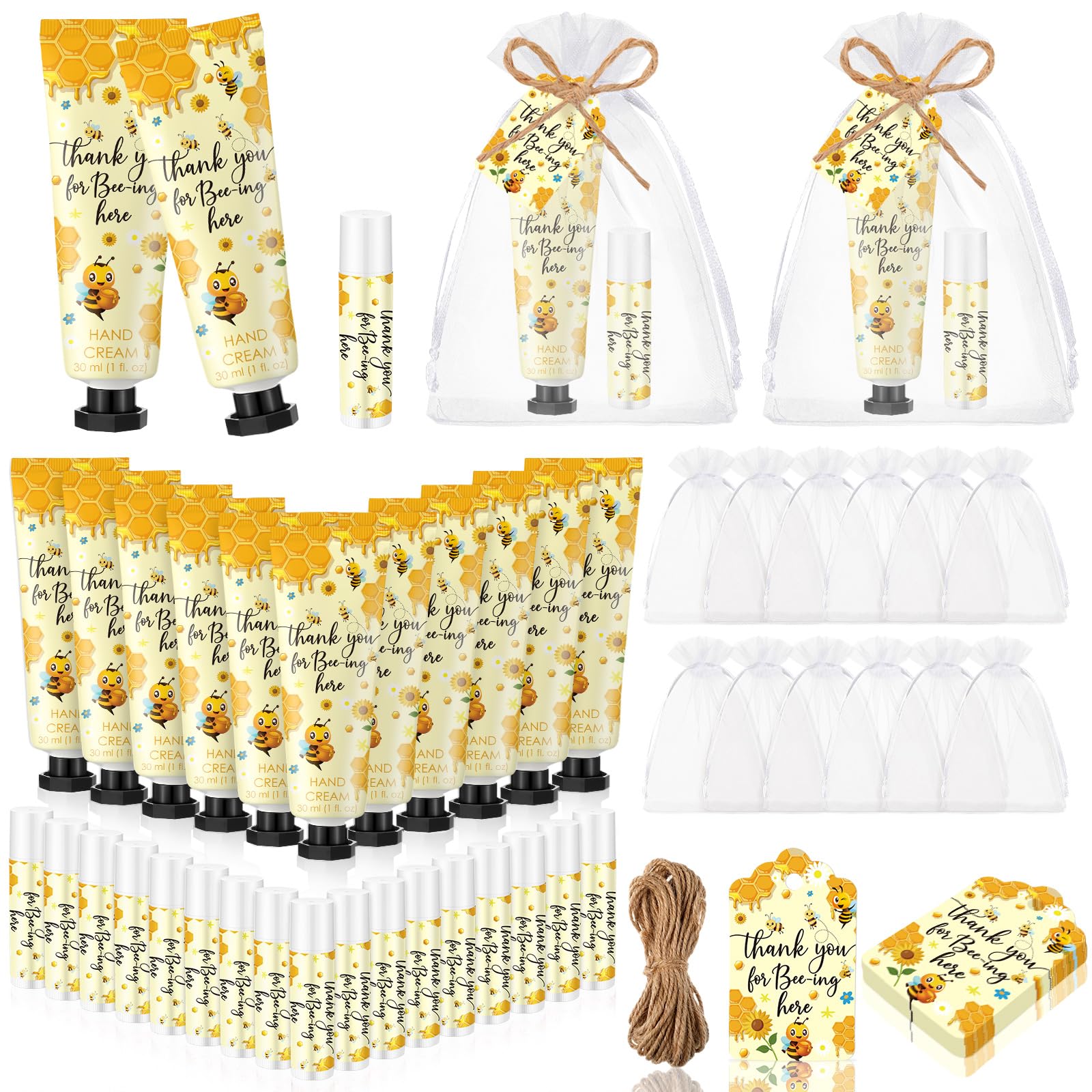 Dansib honey hand cream with bee design in organza bag for party gifts