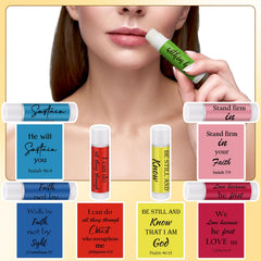 Dansib Bible-verse lip balm set, compact size for home, office, church.