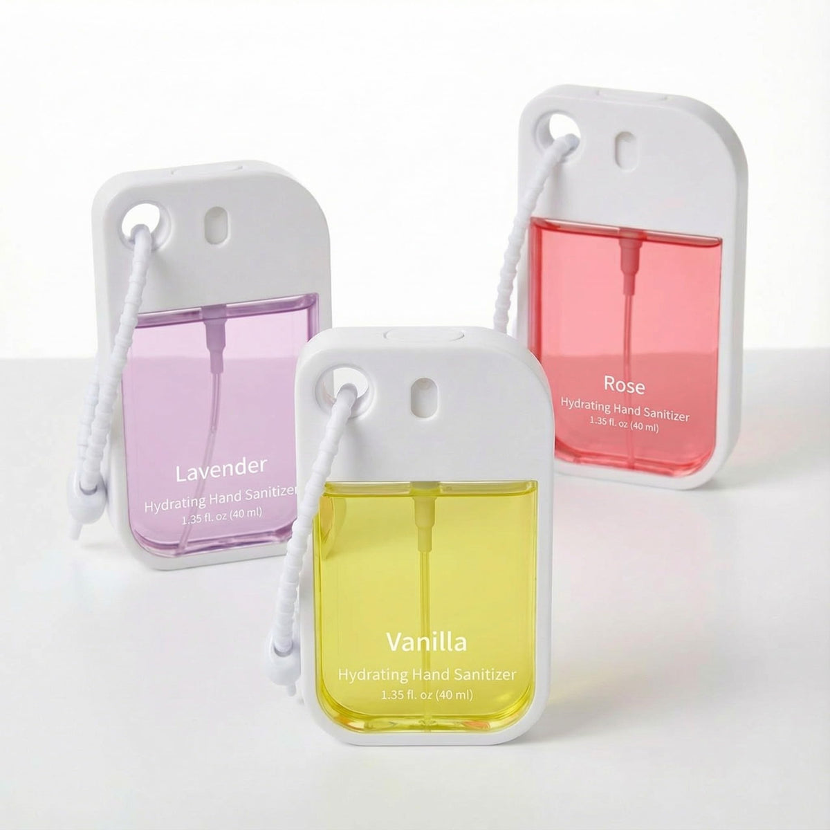 Dansib Power Mist Rose Bottle shows a portable rosy-scent sanitizer for on-the-go cleansing