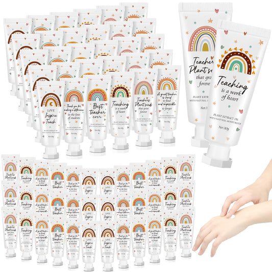 Dansib teacher appreciation hand cream with boho rainbow design, portable moisture for busy days