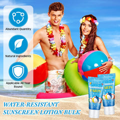 Dansib wedding gift packs featured as sunscreen favors for guests.
