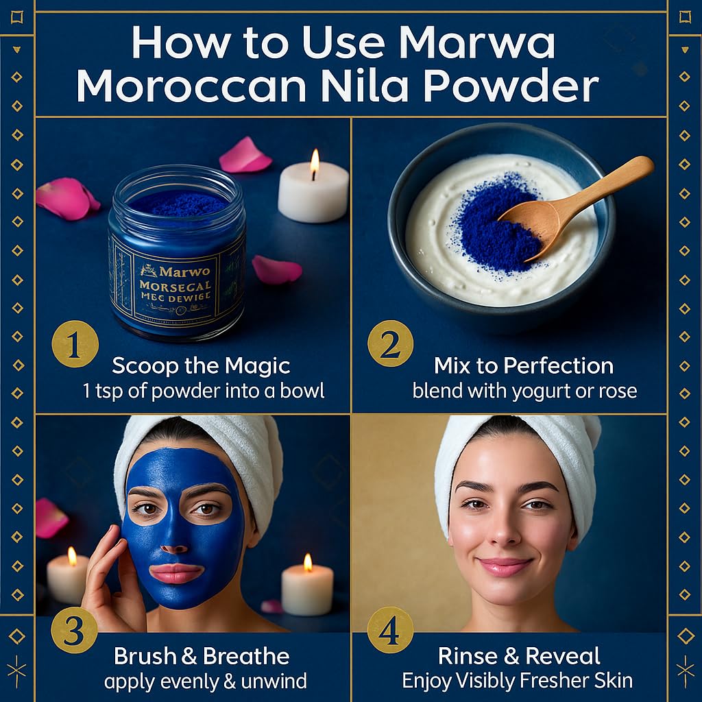 Dar Marwa Nila application shows gentle detox for skin.