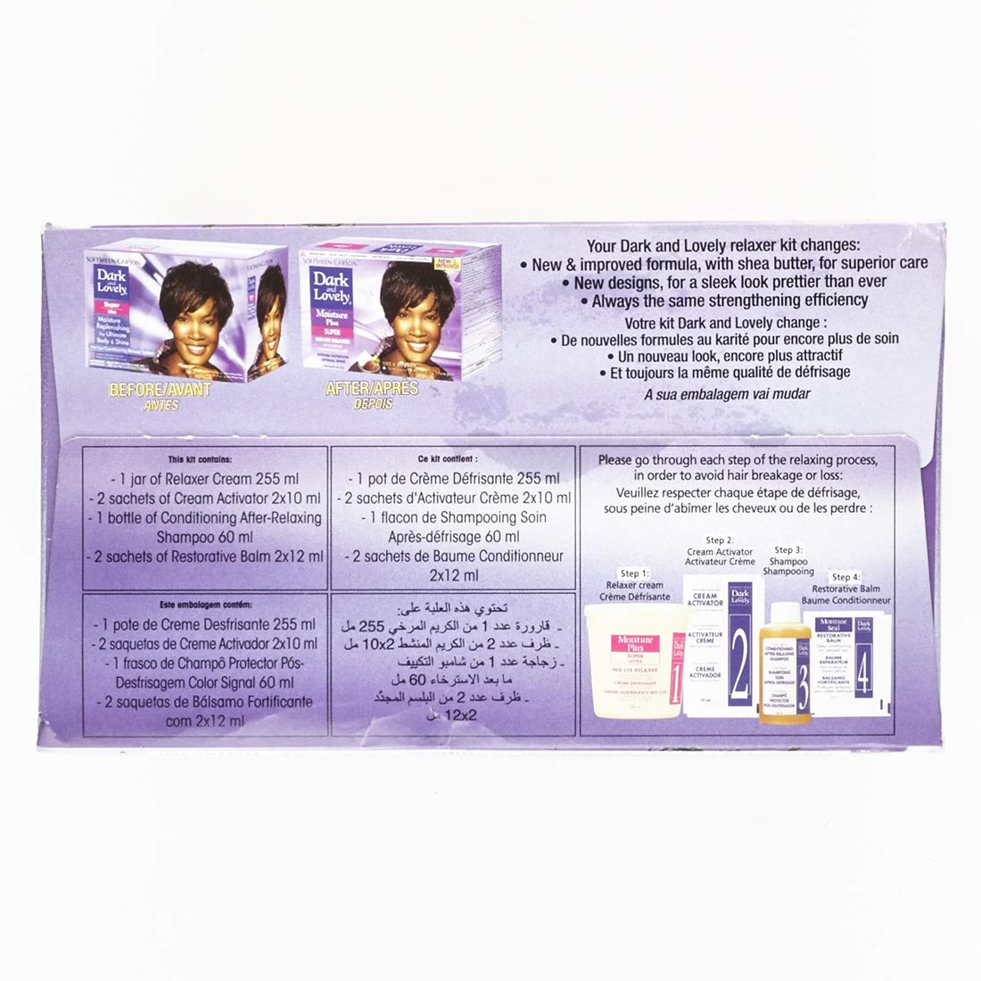 Dark and Lovely Healthy Gloss 5 Relaxer Kit after-use shine finish highlight.