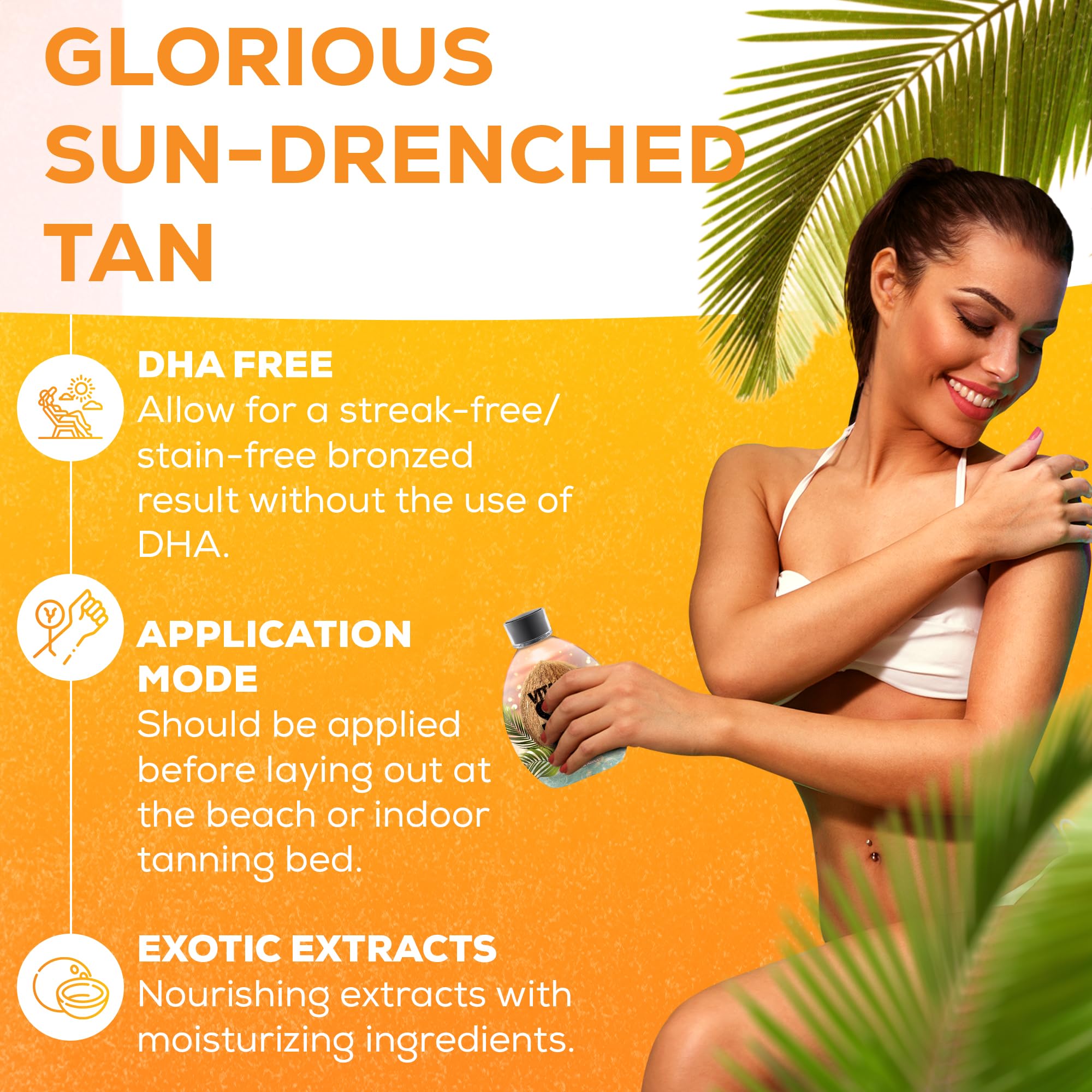 Indoor tanning bed scene with Vitamin Sea natural bronzer for safe bed use