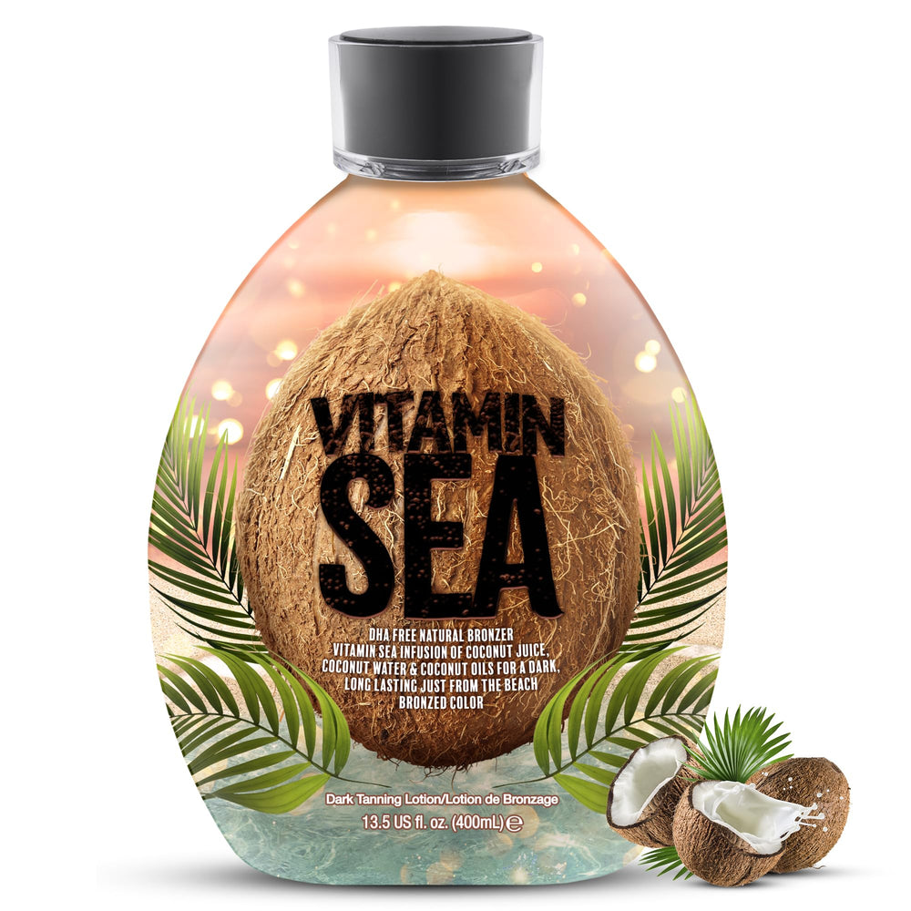 Vitamin Sea natural bronzer pump-top shown for easy, mess-free application and hydration