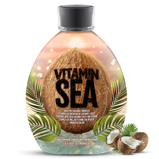 Vitamin Sea natural bronzer pump-top shown for easy, mess-free application and hydration