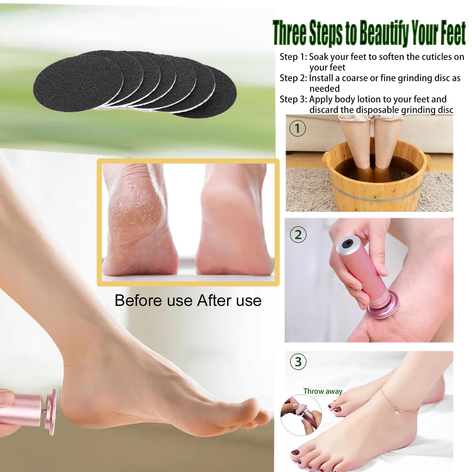 Darmave 60 sanding pads shown for hygienic, replaceable foot care disks.