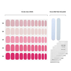 Dashing Diva Best of Pinks strips on nails with prep pad