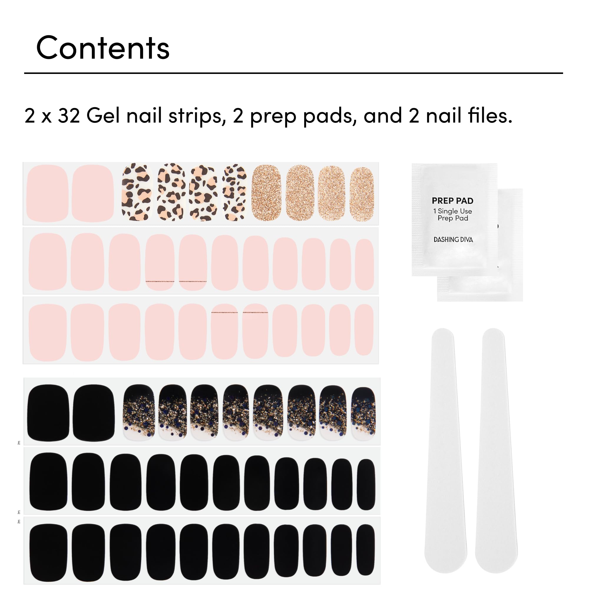 Chip-resistant nail strips from Dashing Diva for long wear.