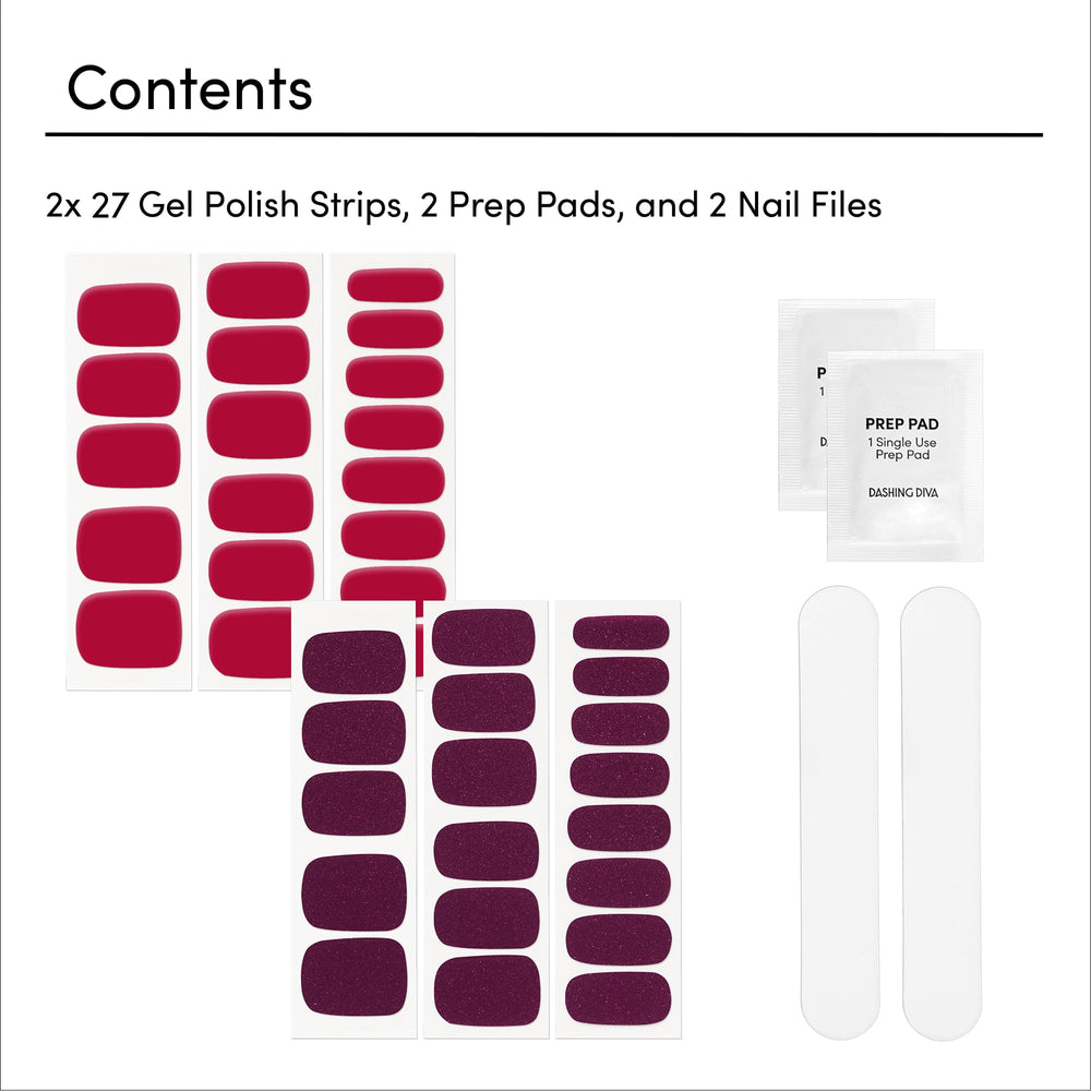 Swatch preview of Dashing Diva Classics Reds collection in the bundle.
