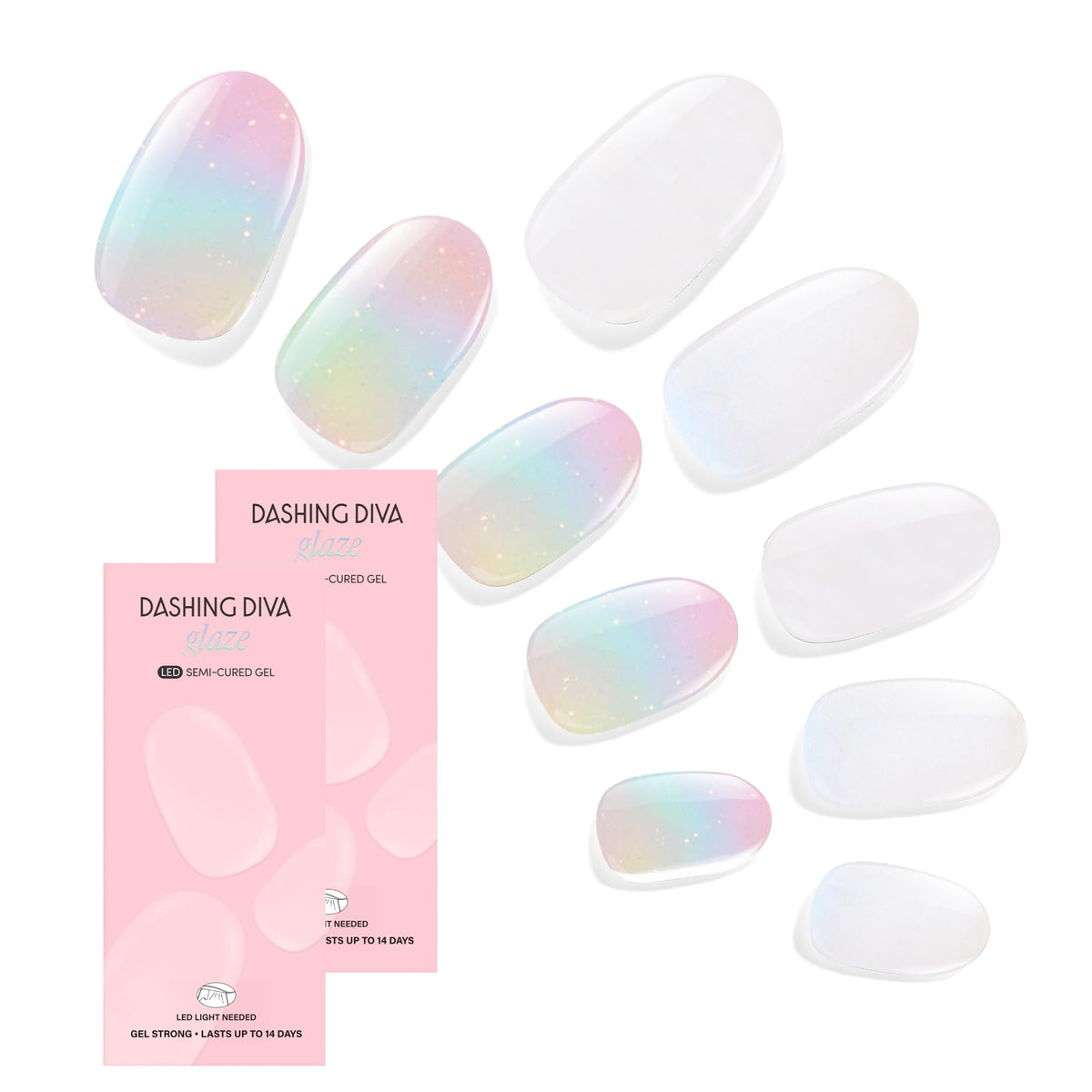 Dashing Diva Glaze Iridesci strip for radiant salon‑style nails.