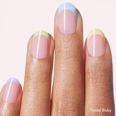 Dashing Diva Glaze curved dome-fit strips hug nails for precise wear.