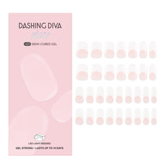 Dashing Diva Glaze Pearly Whites set of 32 semi-cured strips for long-lasting color.