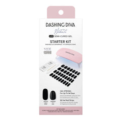 Dashing Diva Glaze Real Black strips close-up show bold color and smooth edge