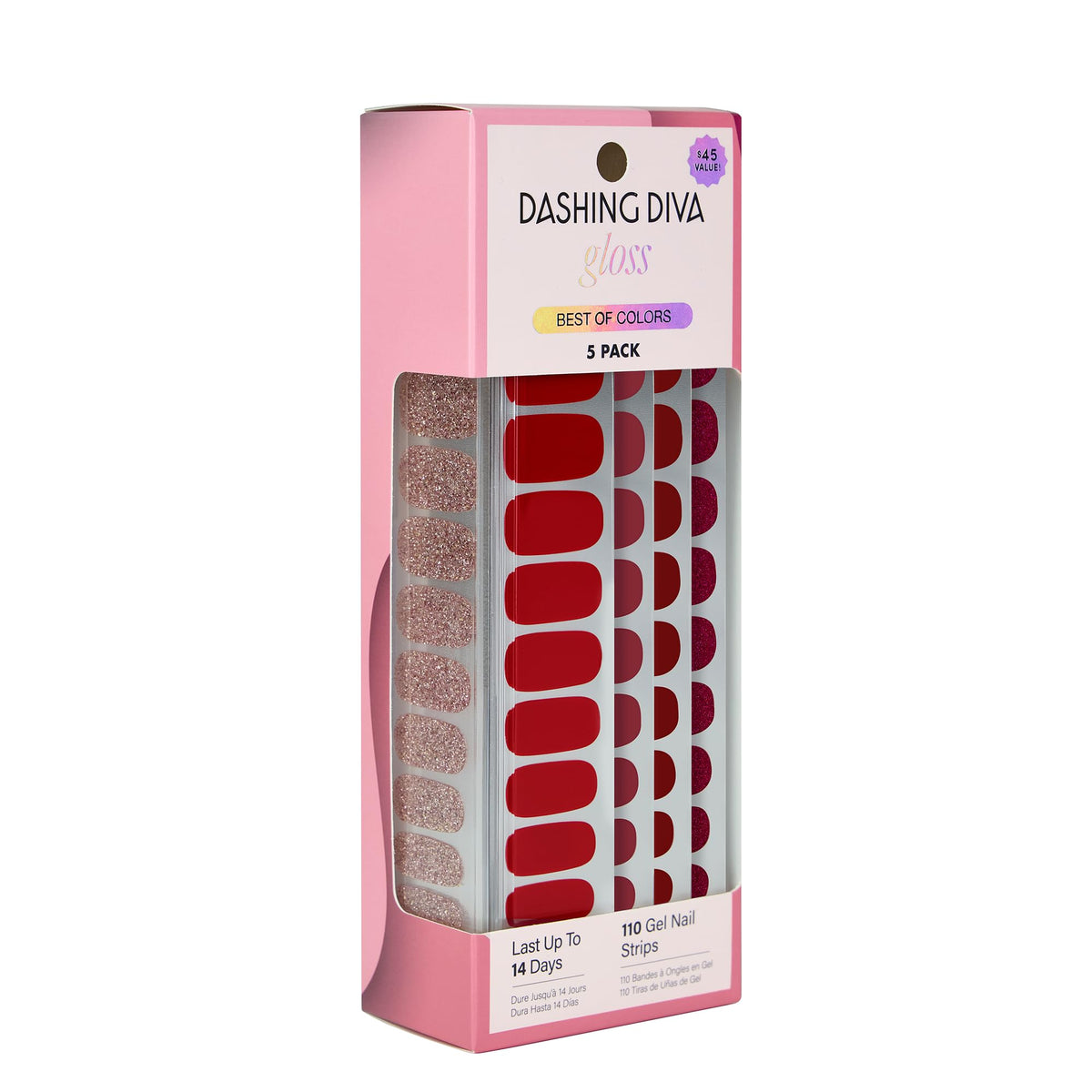 Front view of Dashing Diva Gloss 5-in-1 kit for at-home gel nails