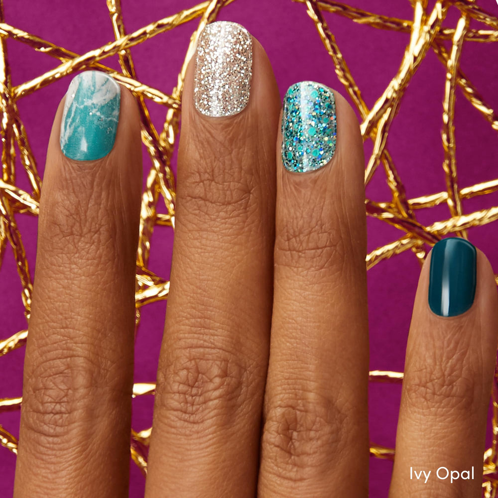 Dashing Diva gloss strips applied in closeup for easy gel-look nails