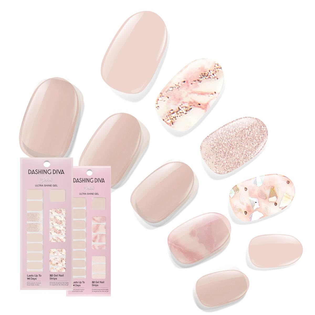 Dashing Diva Gloss Crystal Clear nails showcase a high-gloss gel-like finish.