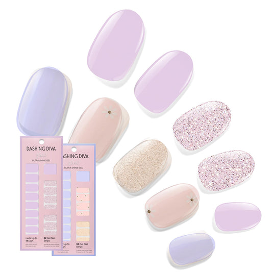 Dashing Diva Fairytale Moment base color gloss strips for a glossy pastel mani