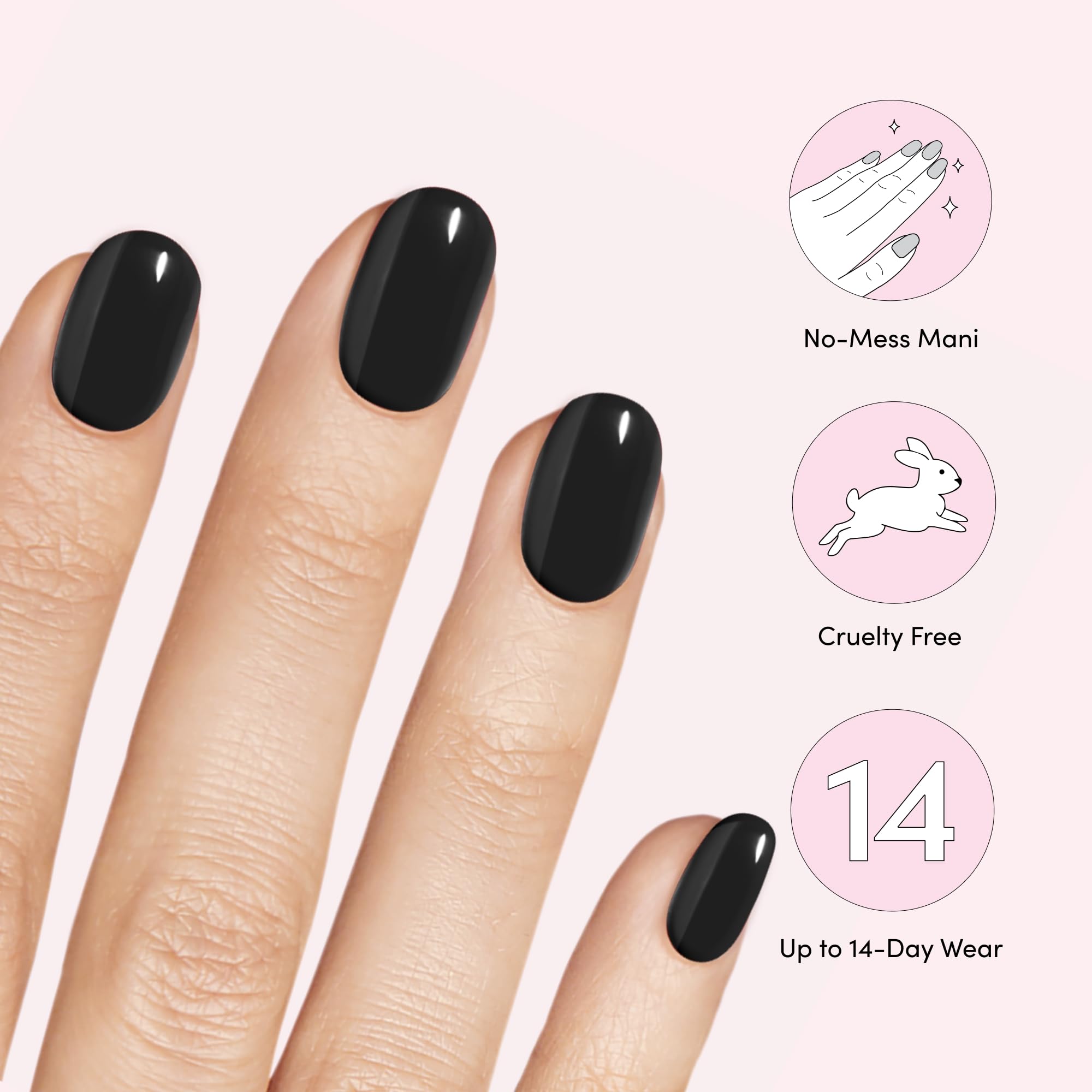 Pressing Dashing Diva Gloss nail strip onto nail for instant color and shine.
