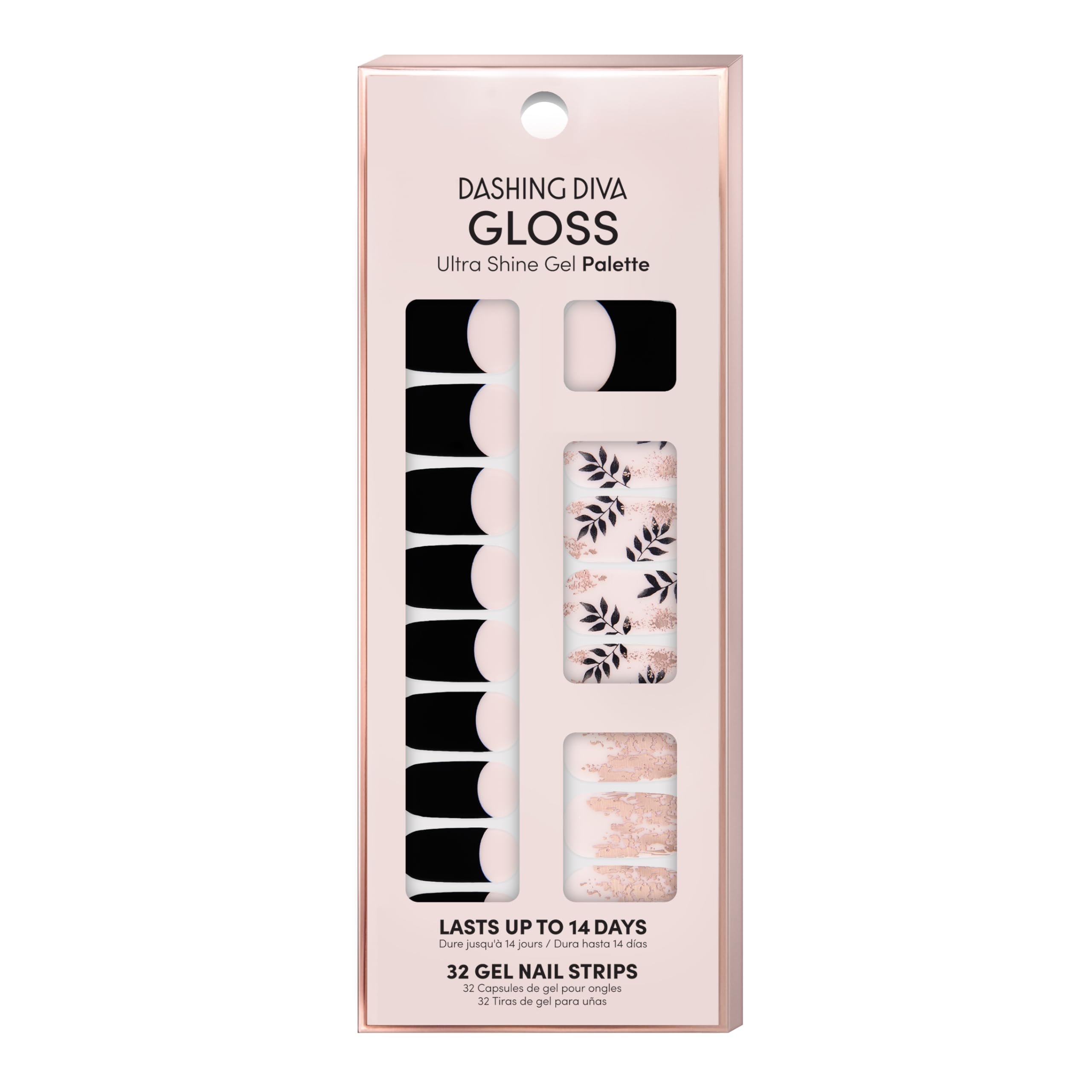 Dashing Diva Gloss Nail Strips Touch of Gold provide a quick, shiny gel-like manicure.