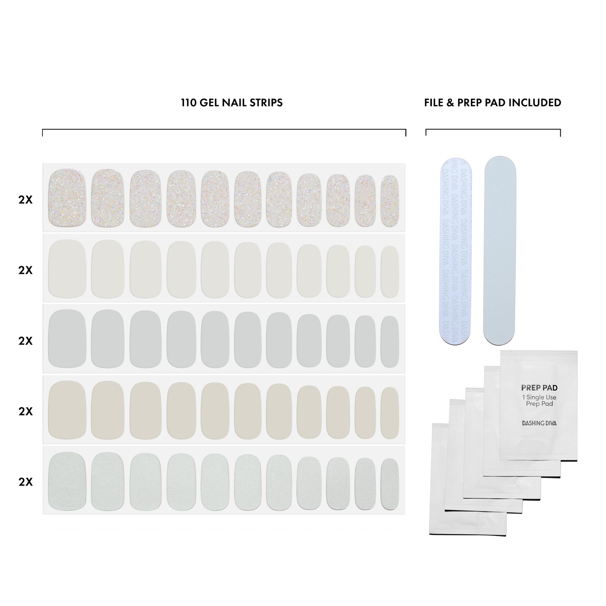 Dashing Diva Gloss prep pads ready to cleanse nails before application.